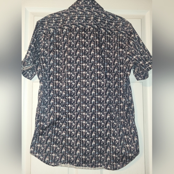 Robert Graham Modern Americana Camp Shirt Size Medium Tailored Fit Black - Picture 7 of 10